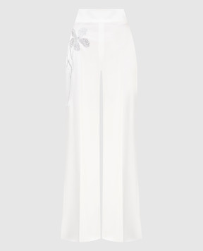 David Koma Білі штани з візерунком Crystal Flower R22DK44TR