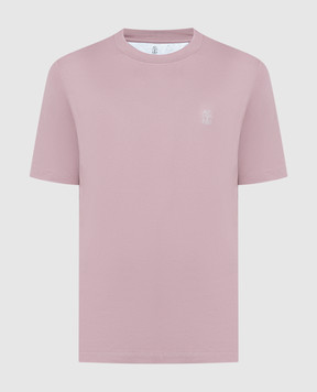 Brunello Cucinelli Розовая футболка с принтом логотипа M0B138440