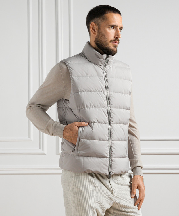 Peserico Стеганый пуховой жилет цвета хаки R535343604A изображение 3