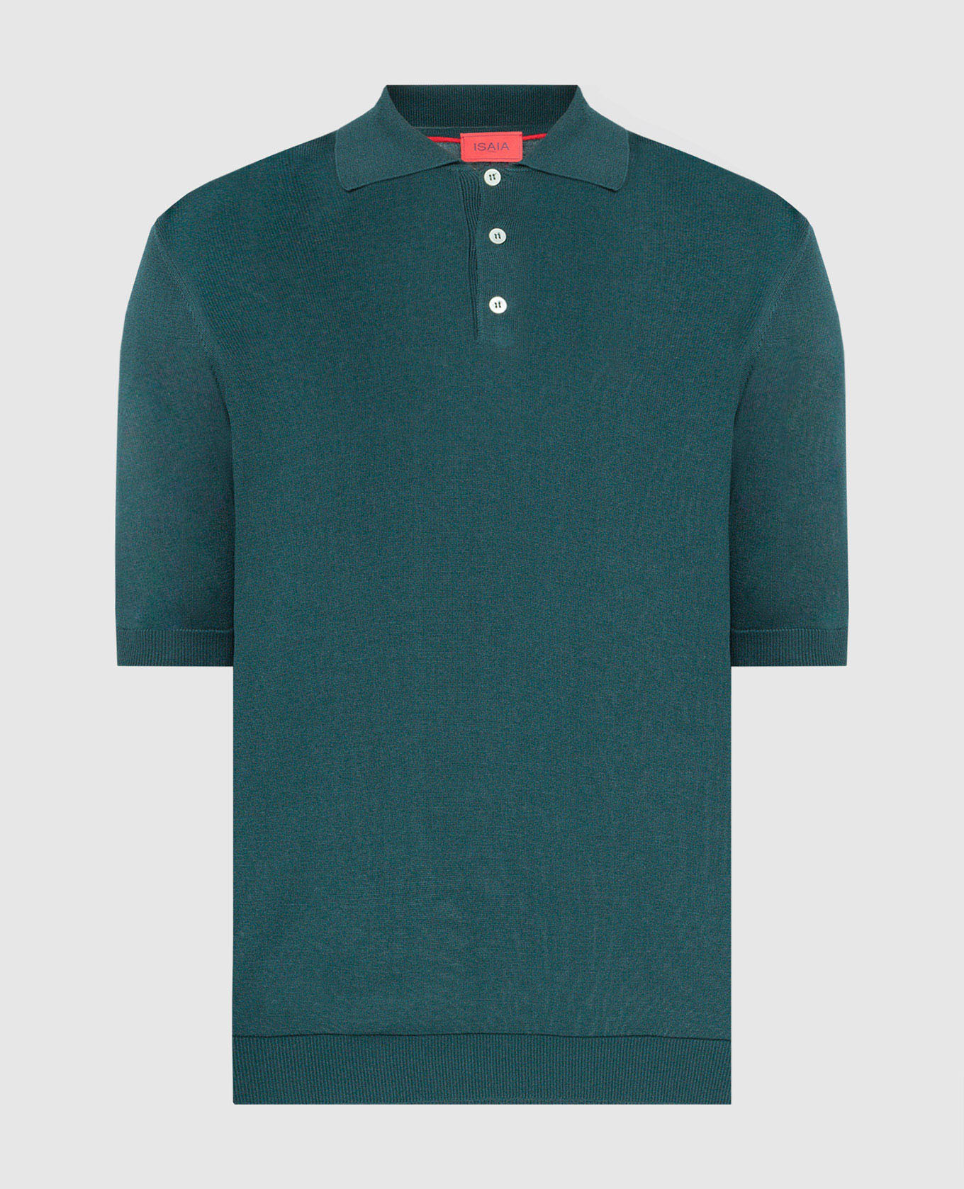 Green silk polo shirt