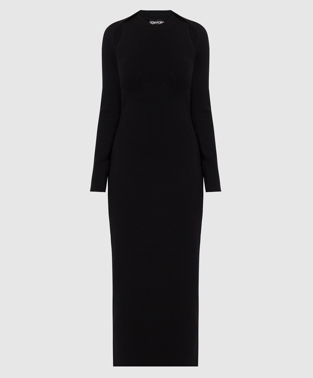 Tom Ford Чорне вовняне плаття з болеро ACK310YAX421