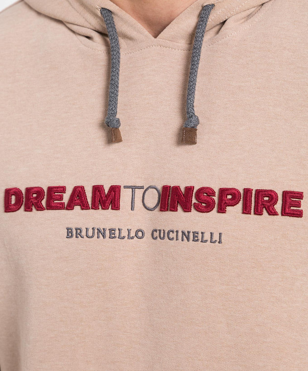 Brunello Cucinelli Бежеве худи з вишивкою MTU143119G зображення 5