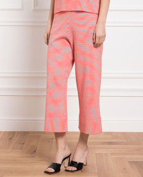 Allude Червоні кюлоти у візерунок гусяча лапка 23265005