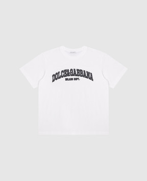 Dolce&Gabbana Белая футболка с фактурным логотипом L4JTEYG7M1E46