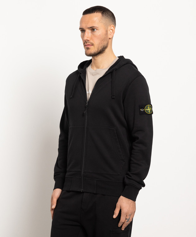 Stone Island - Черная спортивная кофта с логотипом 101564251