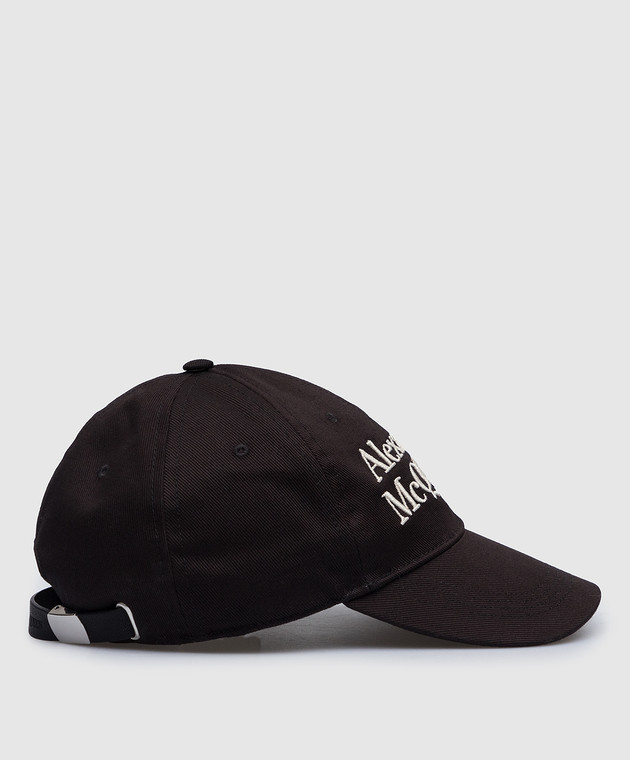 Alexander McQueen Чорна кепка з вишивкою логотипу 6886584105Q зображення 3