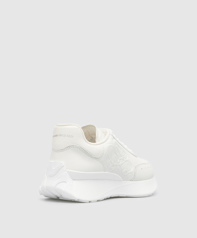 Alexander McQueen White leather sneakers with embossed logo 687995WIC94 image 3