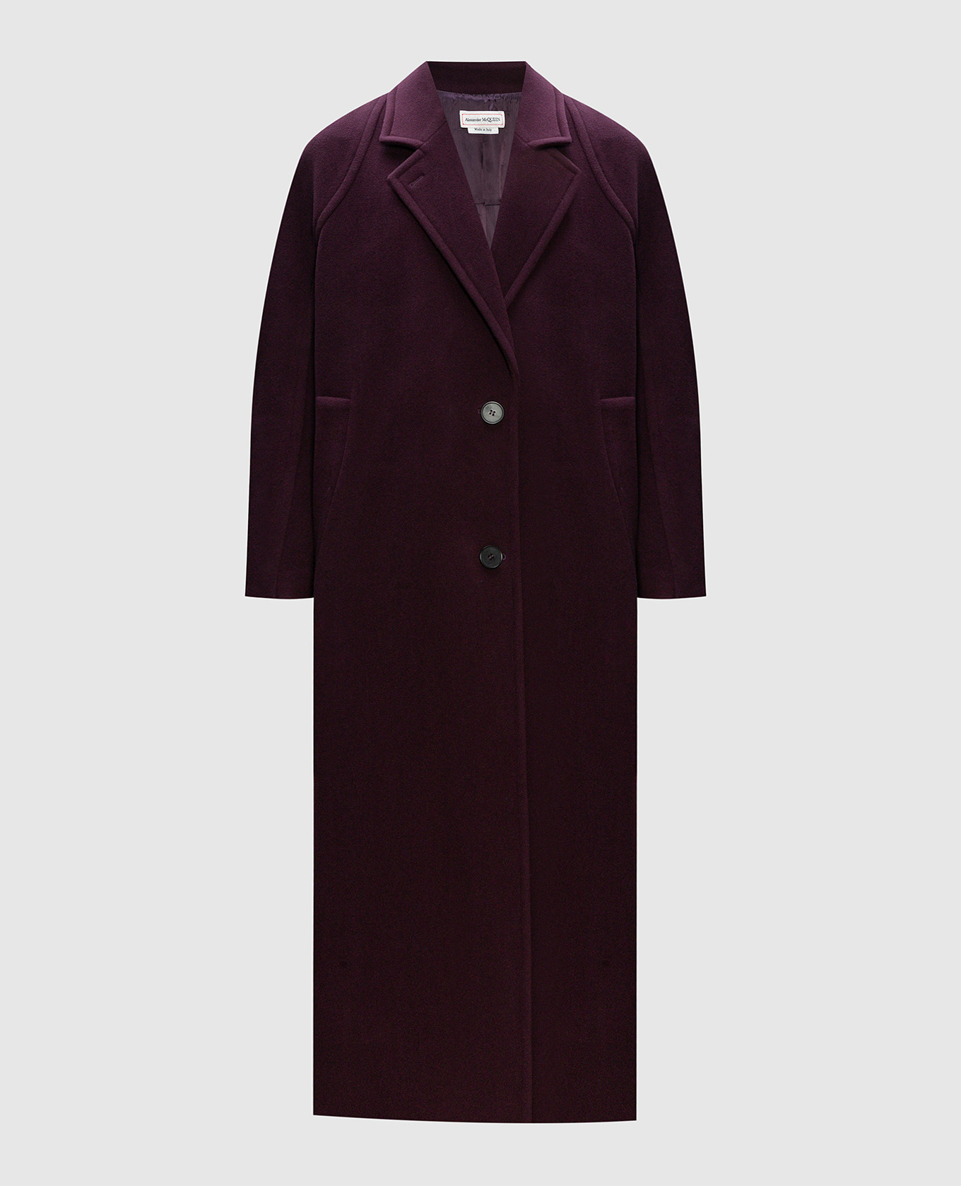 Фиолетовое пальто из шерсти и кашемира