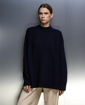 Jil Sander Синий свитер из шерсти J02GP0151J14506