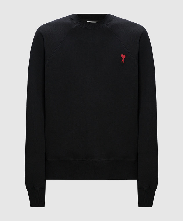 Ami Alexandre Mattiussi - Black sweatshirt with logo embroidery ...