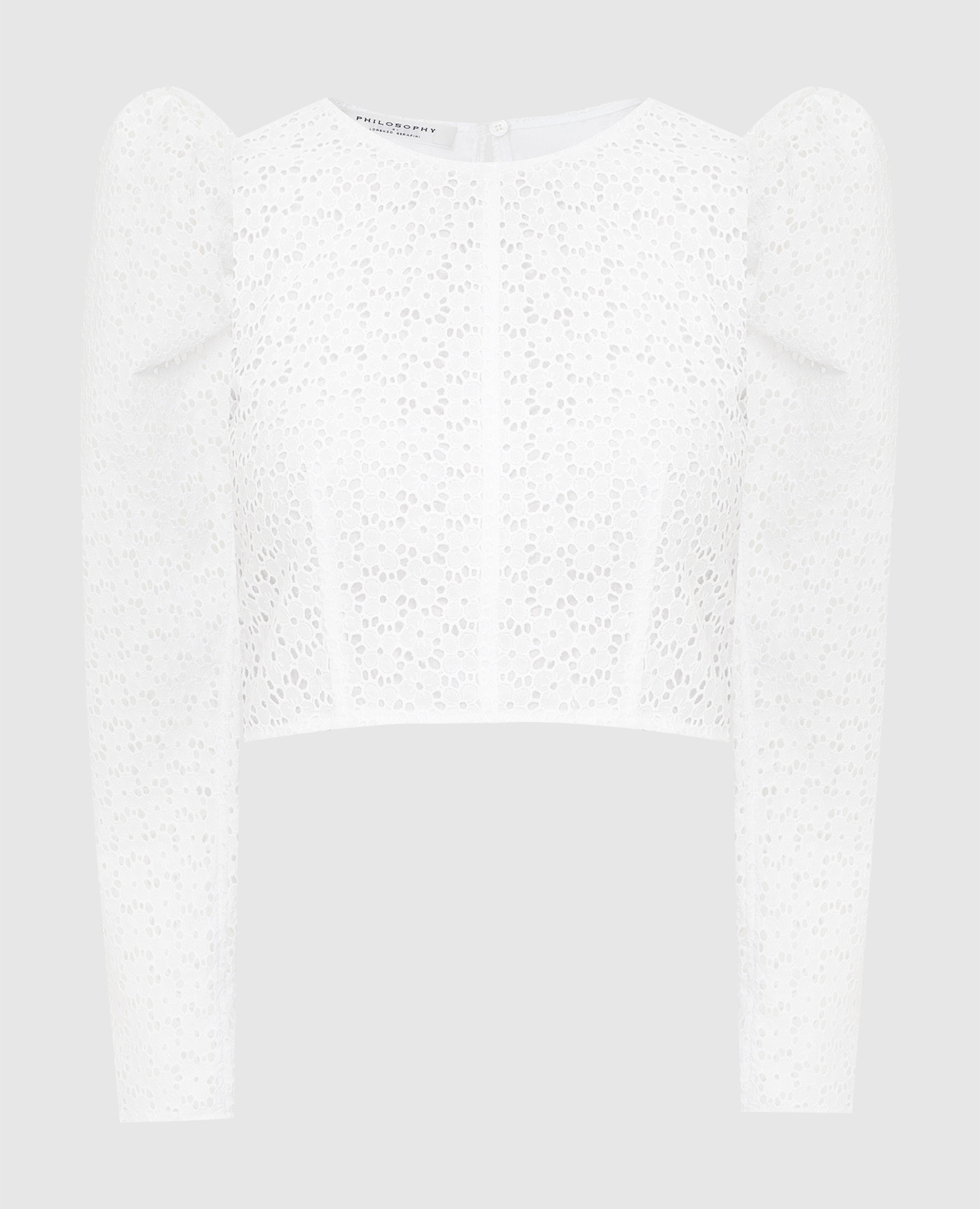 

Укороченная блуза с цветочной вышивкой, Белый, Блузы