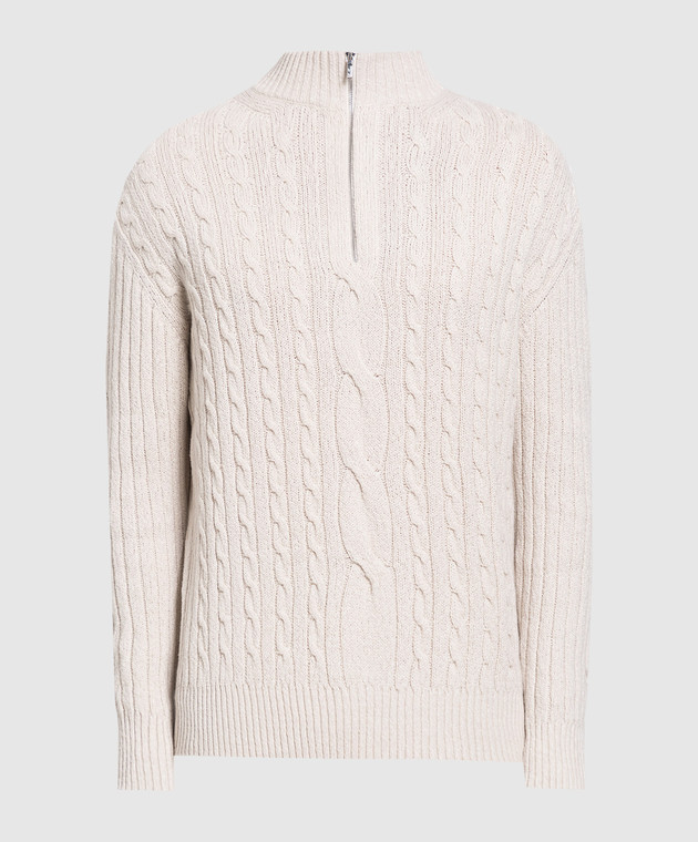 Loro Piana Світло-бежевий светр із кашеміру та льону FAM0466
