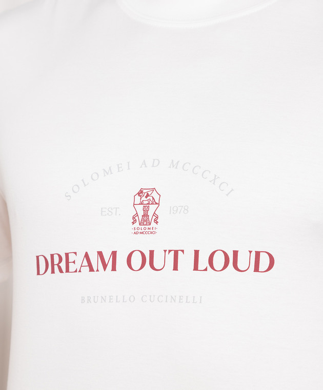 Brunello Cucinelli - Белая футболка с принтом логотипа Dream out