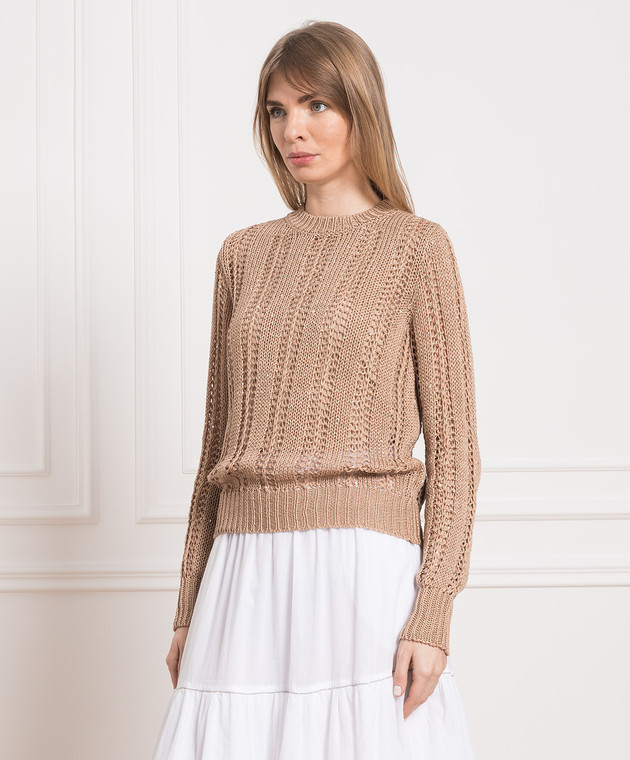 Peserico Brown jumper with sequins S99339F03A9142 изображение 3