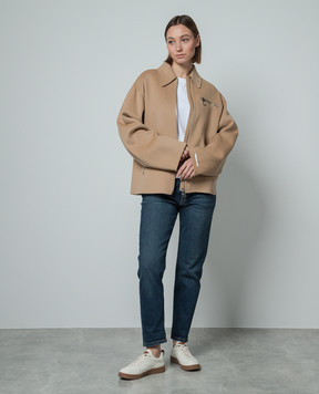 Max Mara Sportmax Белая футболка BLOCCO с кристаллом BLOCCO