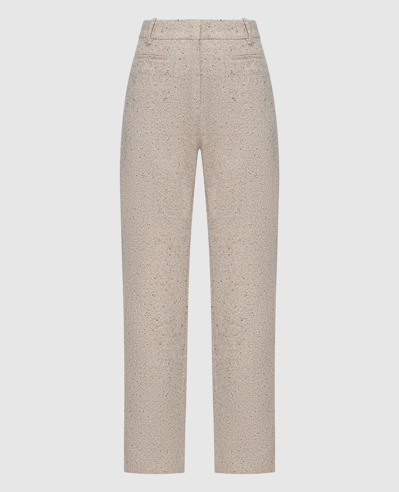 

Коричневые брюки из шерсти, Коричневый, Прямые брюки