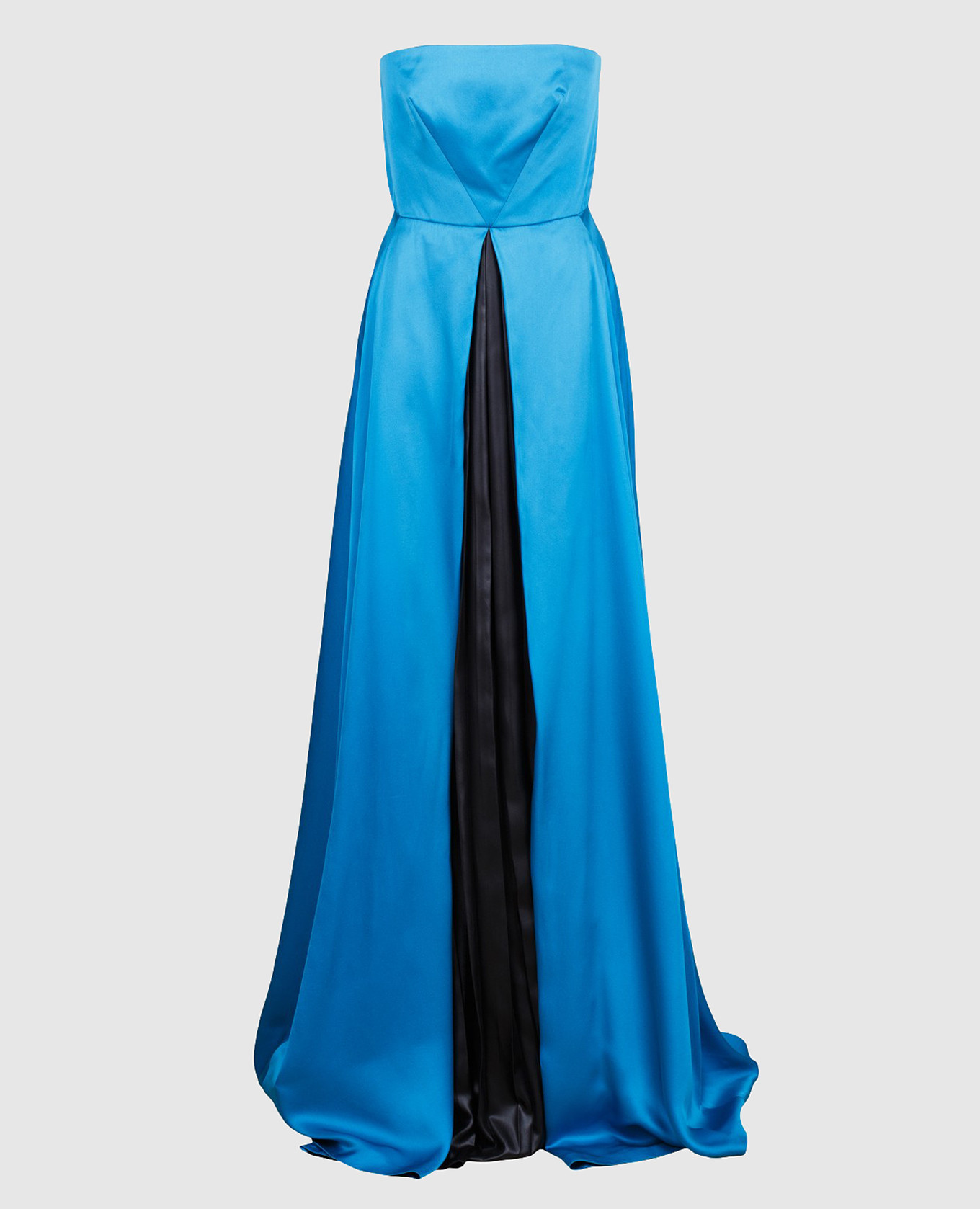 Синее платье из шелка