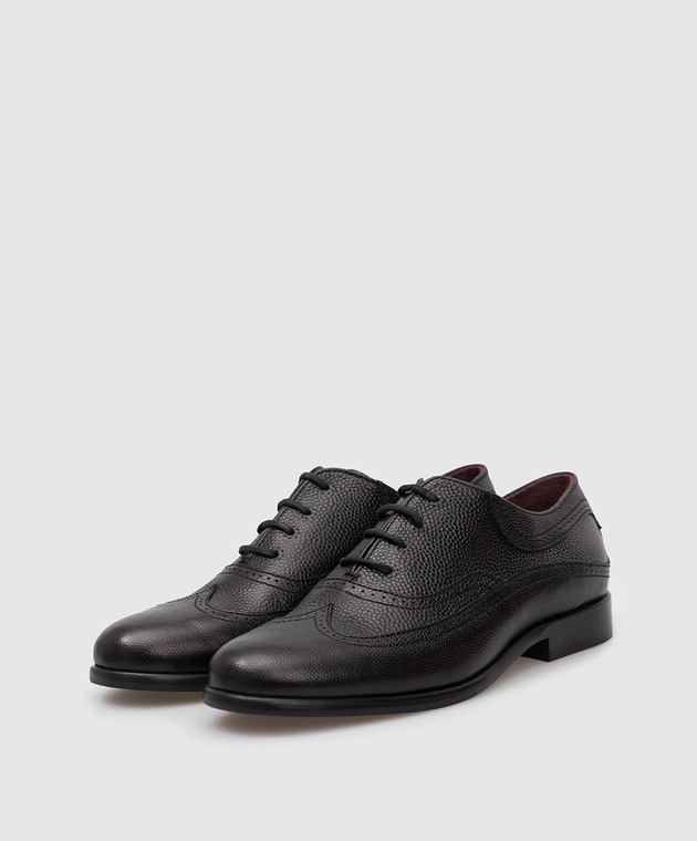 Stefano Ricci Children's black leather oxford shoes YR59CG8017RPRG image 2