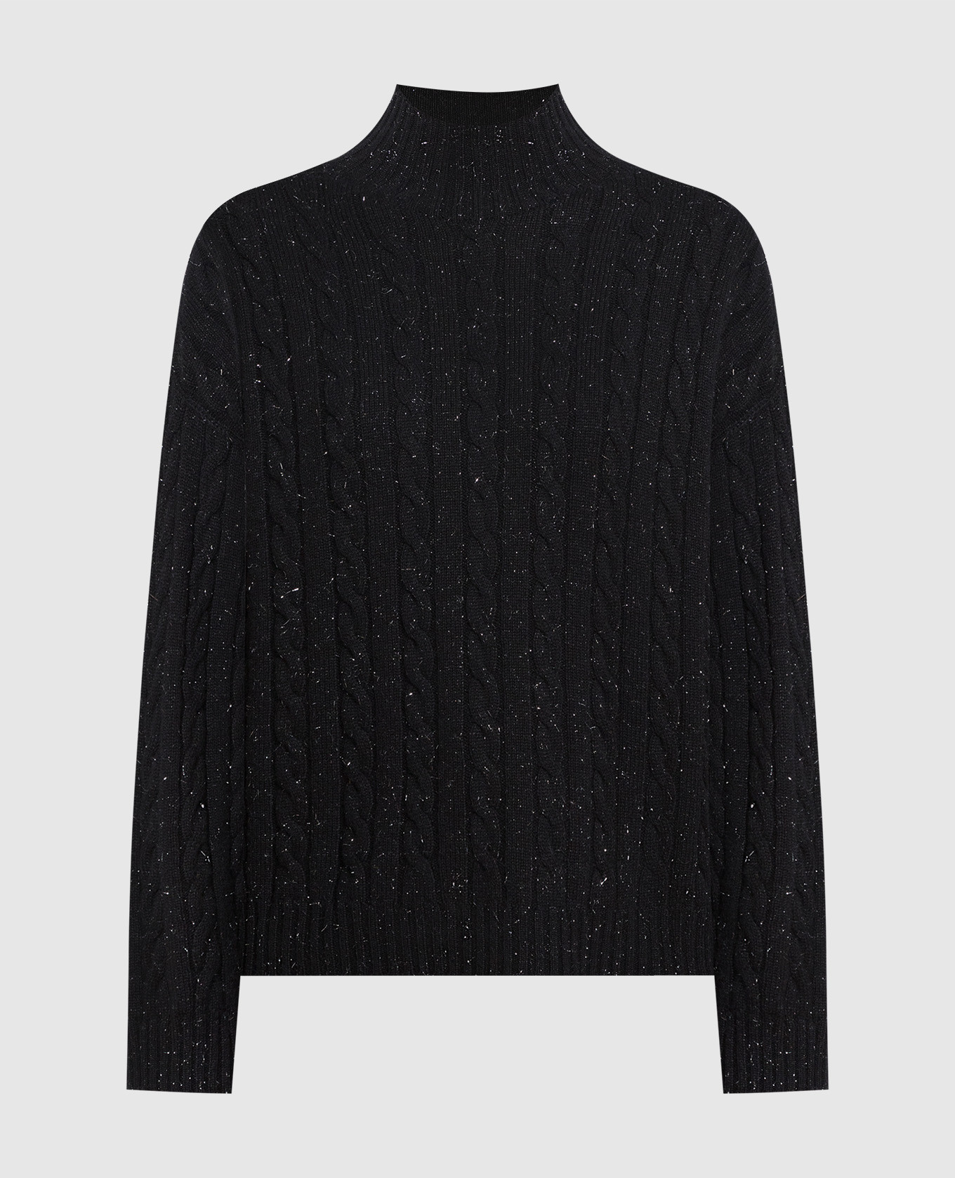 Черный свитер с фактурным узором