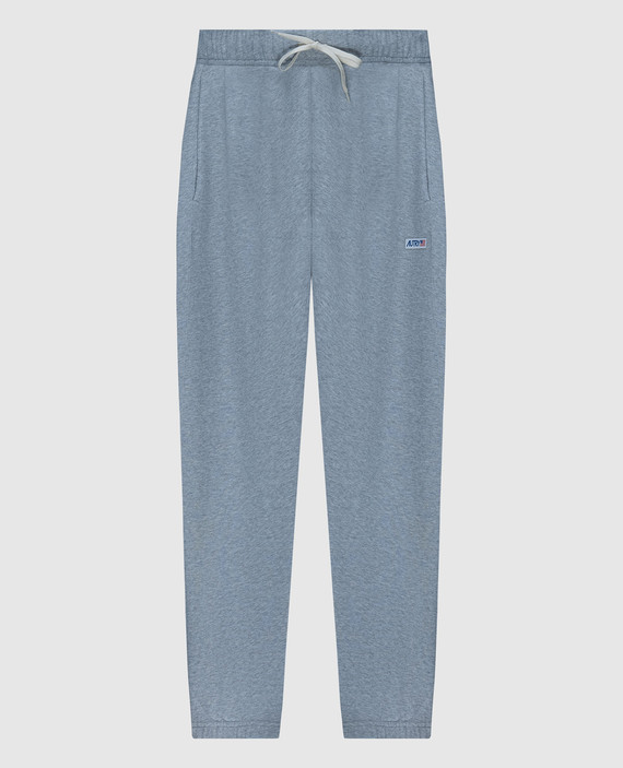 Gray joggers with logo patch