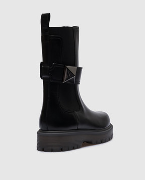 Valentino Черные кожаные челси One Stud Beatle 3W2S0FY1IJW