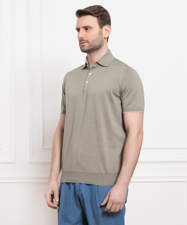 Brunello Cucinelli Поло цвета хаки M29800125 изображение 3