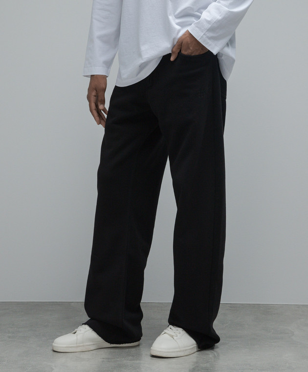 Maison Margiela MM6 Black straight trousers with logo S62LB0152S25596 image 3
