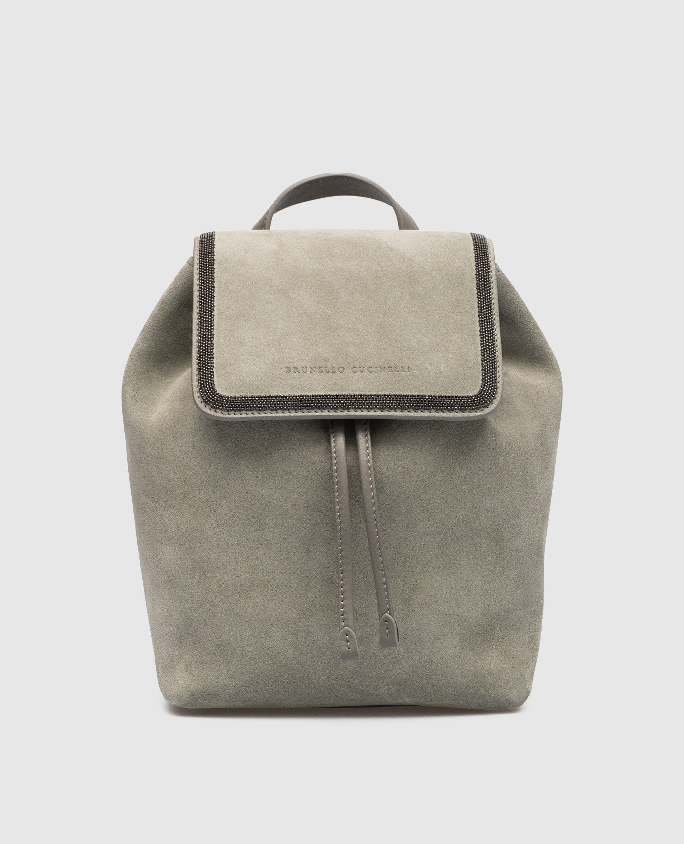 

Серый кожаный рюкзак с цепочкой мониль, Рюкзаки