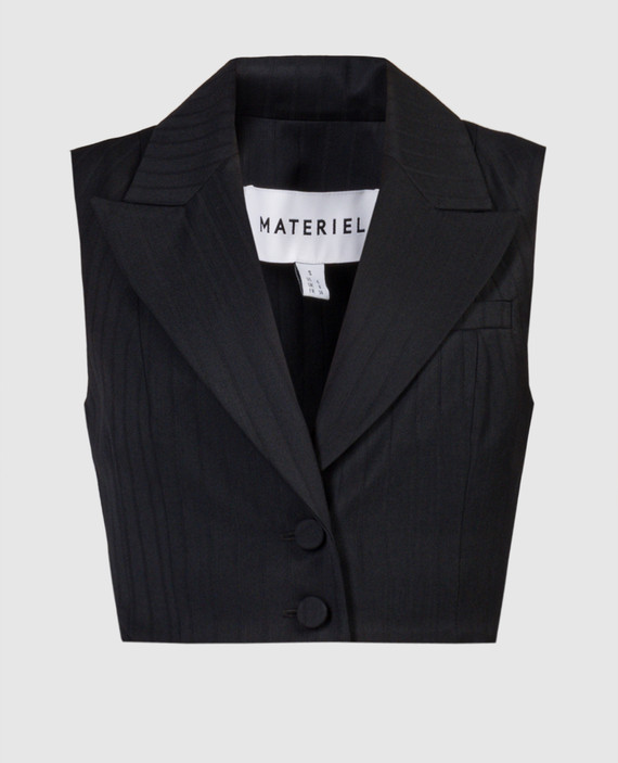 Black vest with striped wool