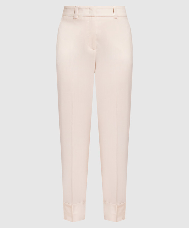 Peserico Beige wool pants with lapels P04571Z02008