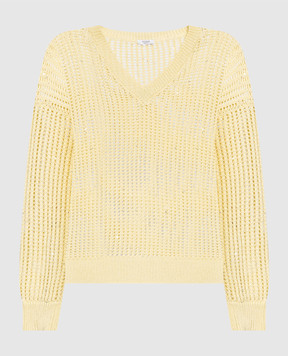 Peserico Желтый пуловер с пайетками S99521F059143A