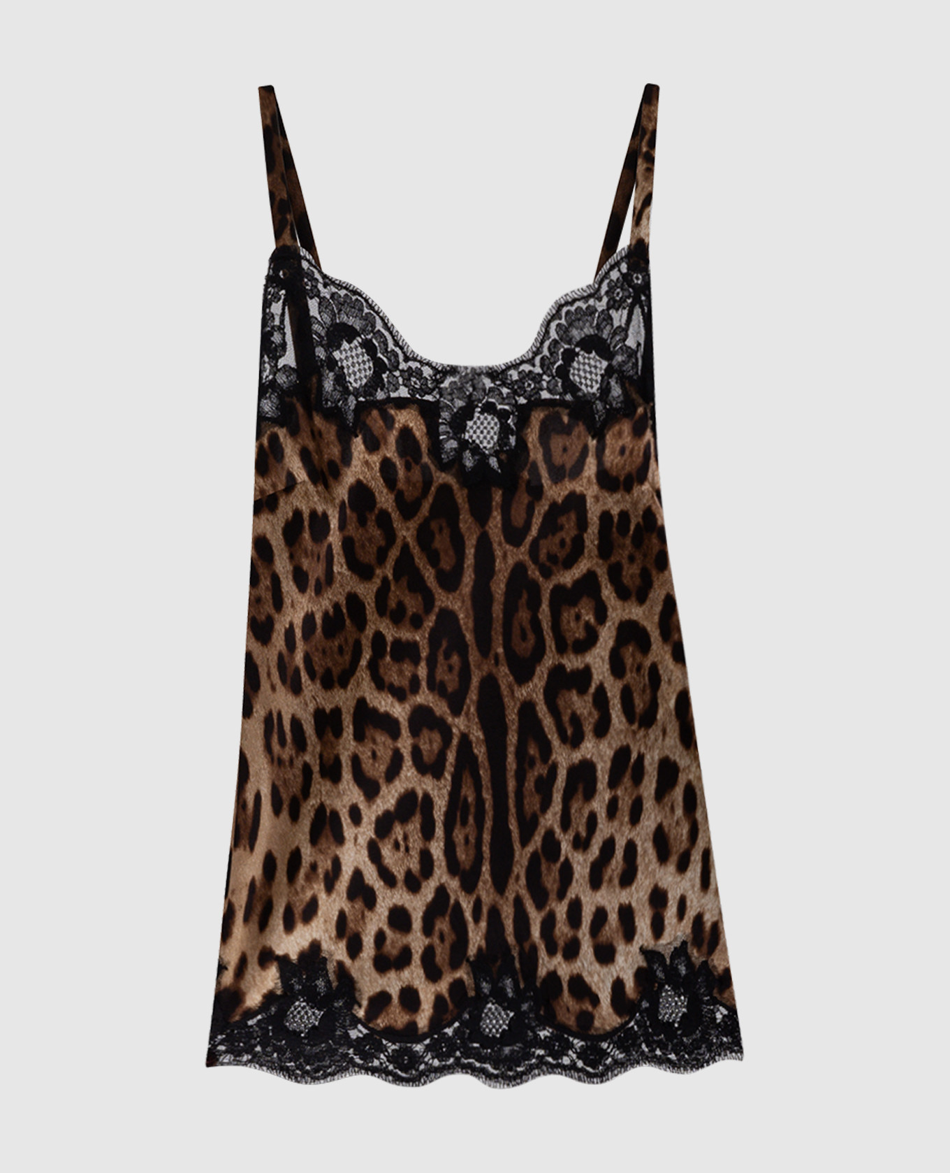 Animal-print top with lace