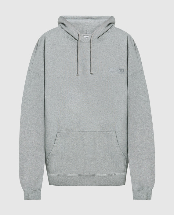Gray hoodie with logo embroidery