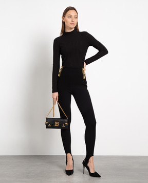 Balmain Черные леггинсы со штрипками AF1PD152KD74