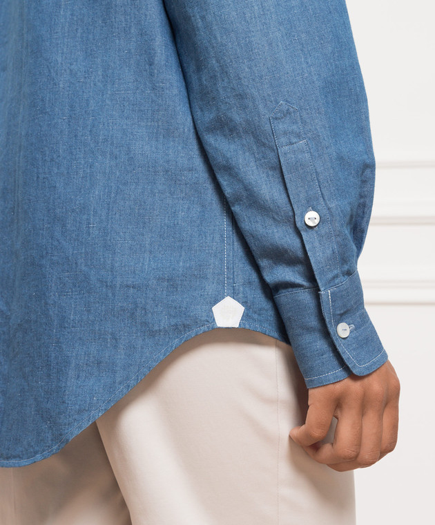 Loro Piana Світло-синя джинсова сорочка FAM2000 зображення 5