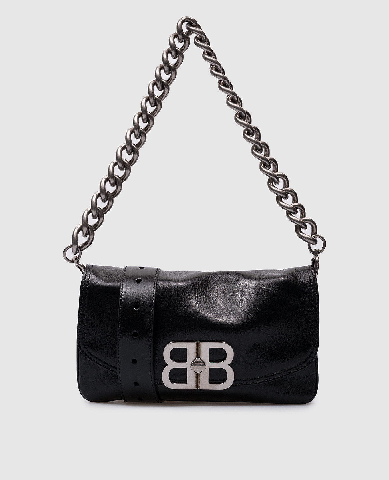 Черная кожаная сумка кросс-боди BВ