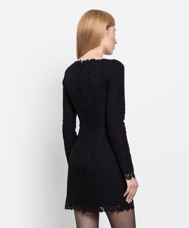 Dolce&Gabbana Чорна сукня міні з перфорацією F6L0ZTHLMTB зображення 4