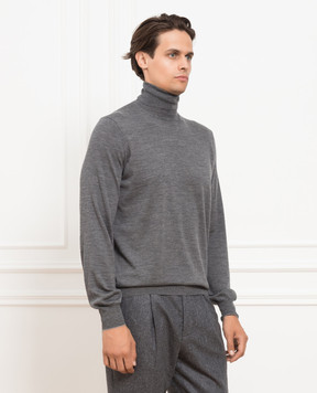 Brunello Cucinelli Темно-серый гольф из шерсти и кашемира M2400103