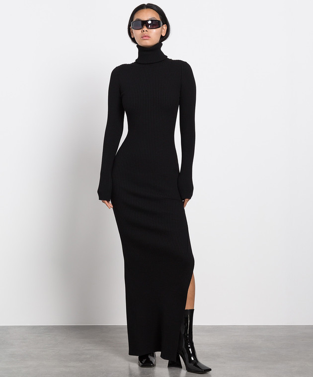 Vetements Чорна сукня максі з вовни WA53DR150B зображення 2