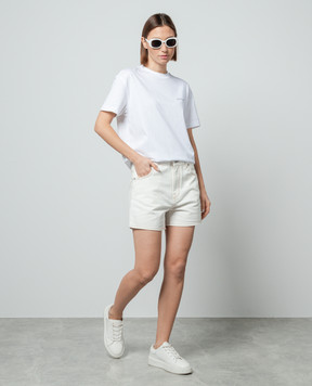 Off-White Білі джинсові шорти з патчем логотипа OWYC015S24DEN002