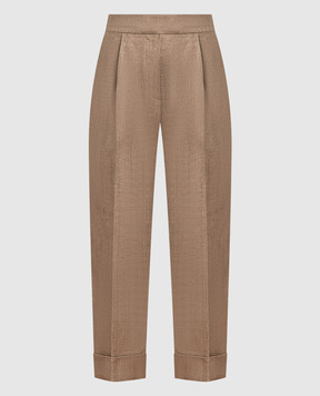 Brunello Cucinelli Коричневі штани з люрексом MH586P8205