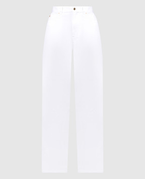 Valentino Білі джинси високої посадки з металевим логотипом 4B3DD16L7MQ