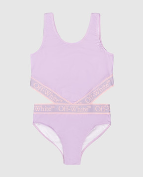Off-White Дитячий фіолетовий купальник з логотипом OGFA011S24JER002