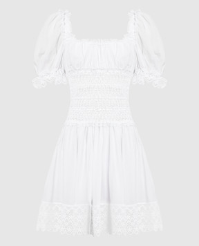 Charo Ruiz Белое платье Melissa с кружевом 221607