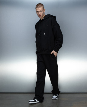 Off-White Черные худи с вышивкой логотипа OMBB085C99FLE011