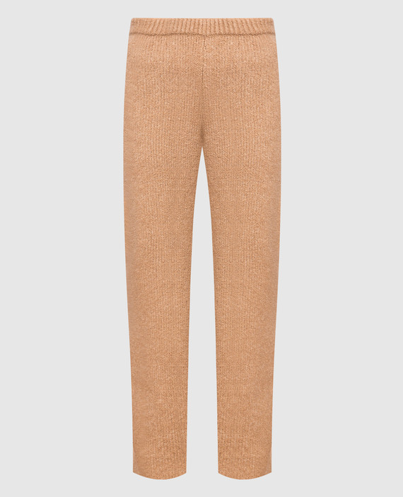 Beige wool and cashmere trousers
