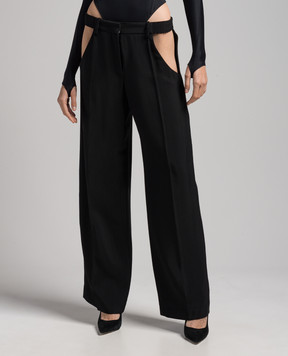 Thierry Mugler Черные брюки с фигурными вырезами 23W1PA0396182