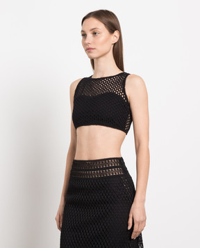 Ermanno Scervino Черный ажурный топ D424L303RVG