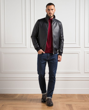 Cashmere&Whiskey Синяя двусторонняя кожаная куртка 2213BNAPA