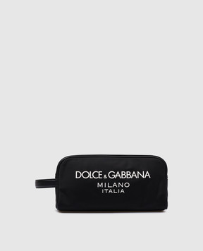 Dolce&Gabbana Чорний несесер з фактурним логотипом BT0989AG182